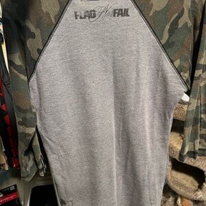 Flag Nor Fail Green and Gray Long Sleeve Tee